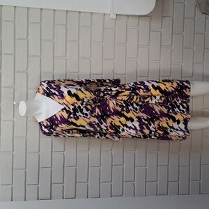 Alfani Multicolor Black Buckle 3/4 Sleeve Business/Formal Dress. Size Medium